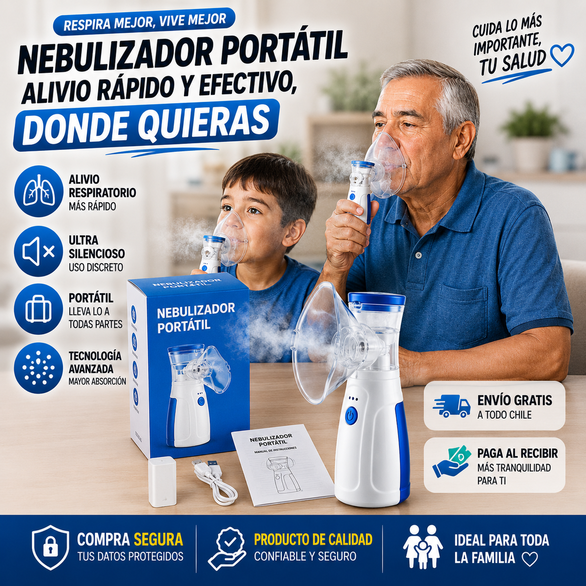 Nebulizador Digital - Tu clinica en casa, cuidado completo para toda la familia